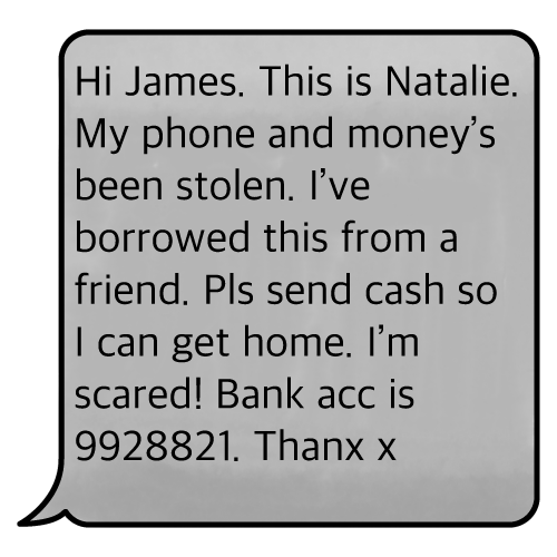 Blagging scam example